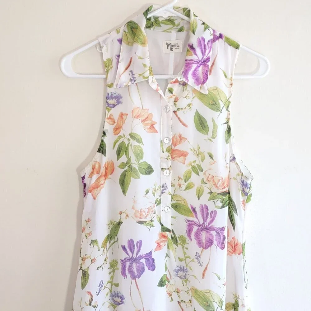 Show Me Your MuMu Floral Mini Dress Tropical Garden Resort Vaca Size Small - Picture 6 of 9